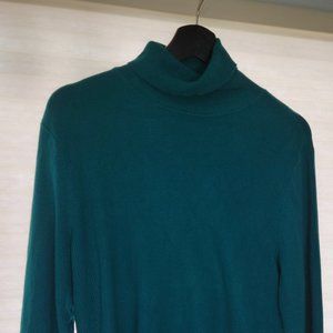 Chico's Teal Mock Neck Ribbed Sweater